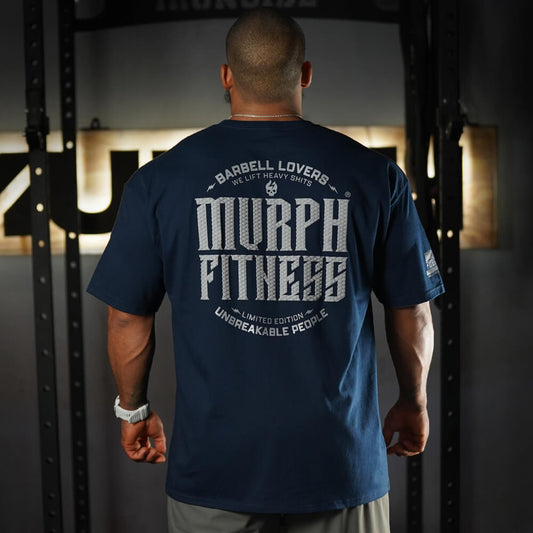 Polera Oversize Barbell Texture - Navy Blue