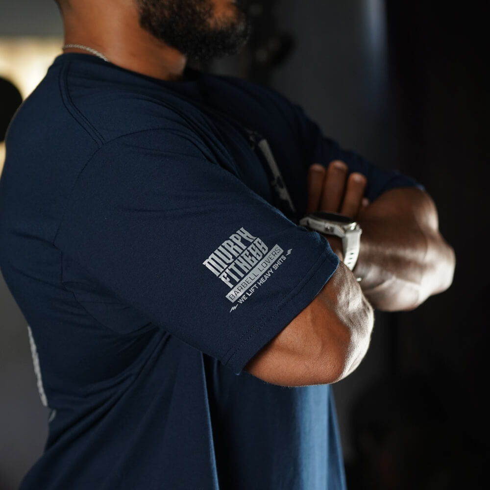 Polera Oversize Barbell Texture - Navy Blue