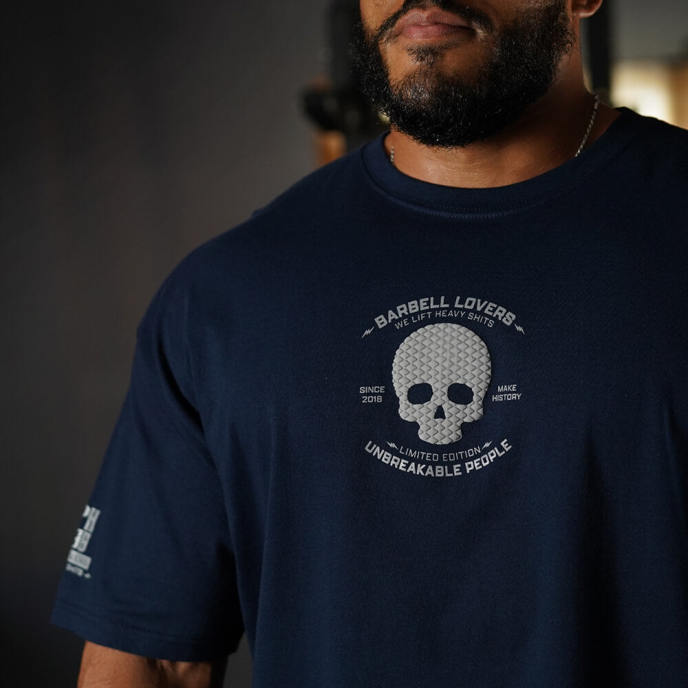 Polera Oversize Barbell Texture - Navy Blue