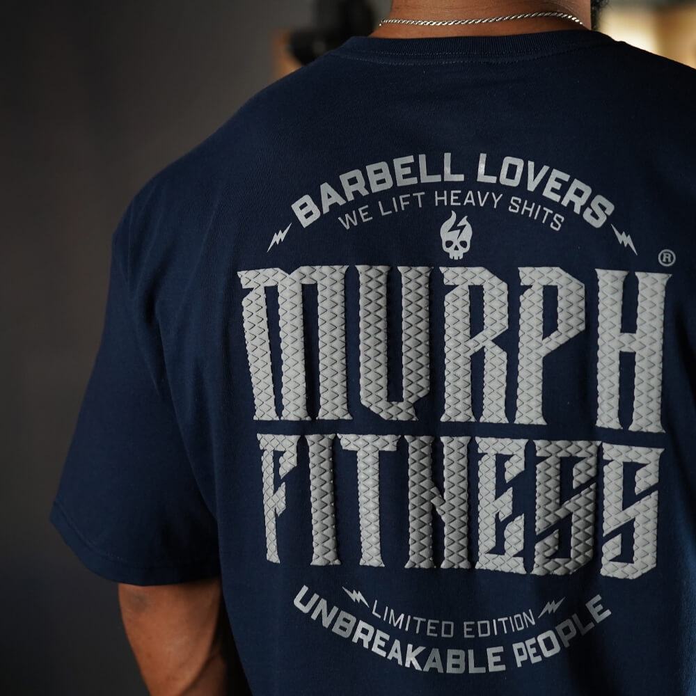 Polera Oversize Barbell Texture - Navy Blue