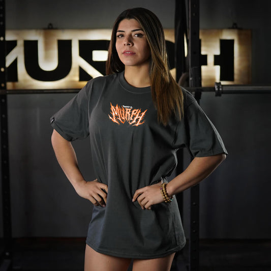 Polera Oversize ChariHard - Gris Charcoal