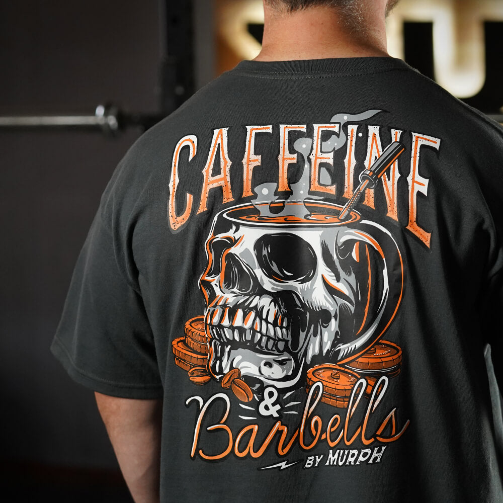 Polera Oversize Caffeine & Barbells - Gris Charcoal