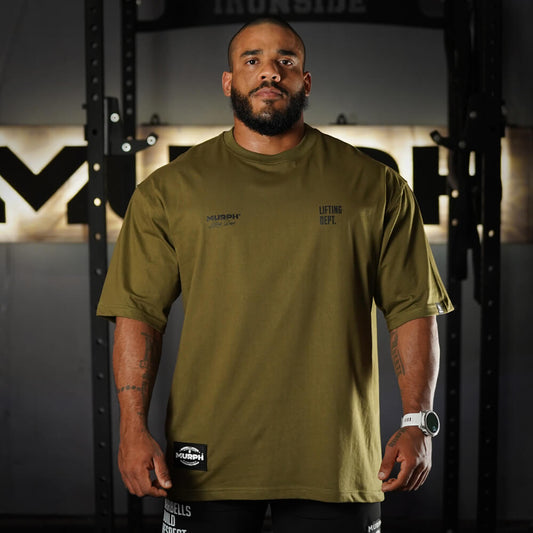 Polera Oversize Premium Lifting Dept - Tactical Green