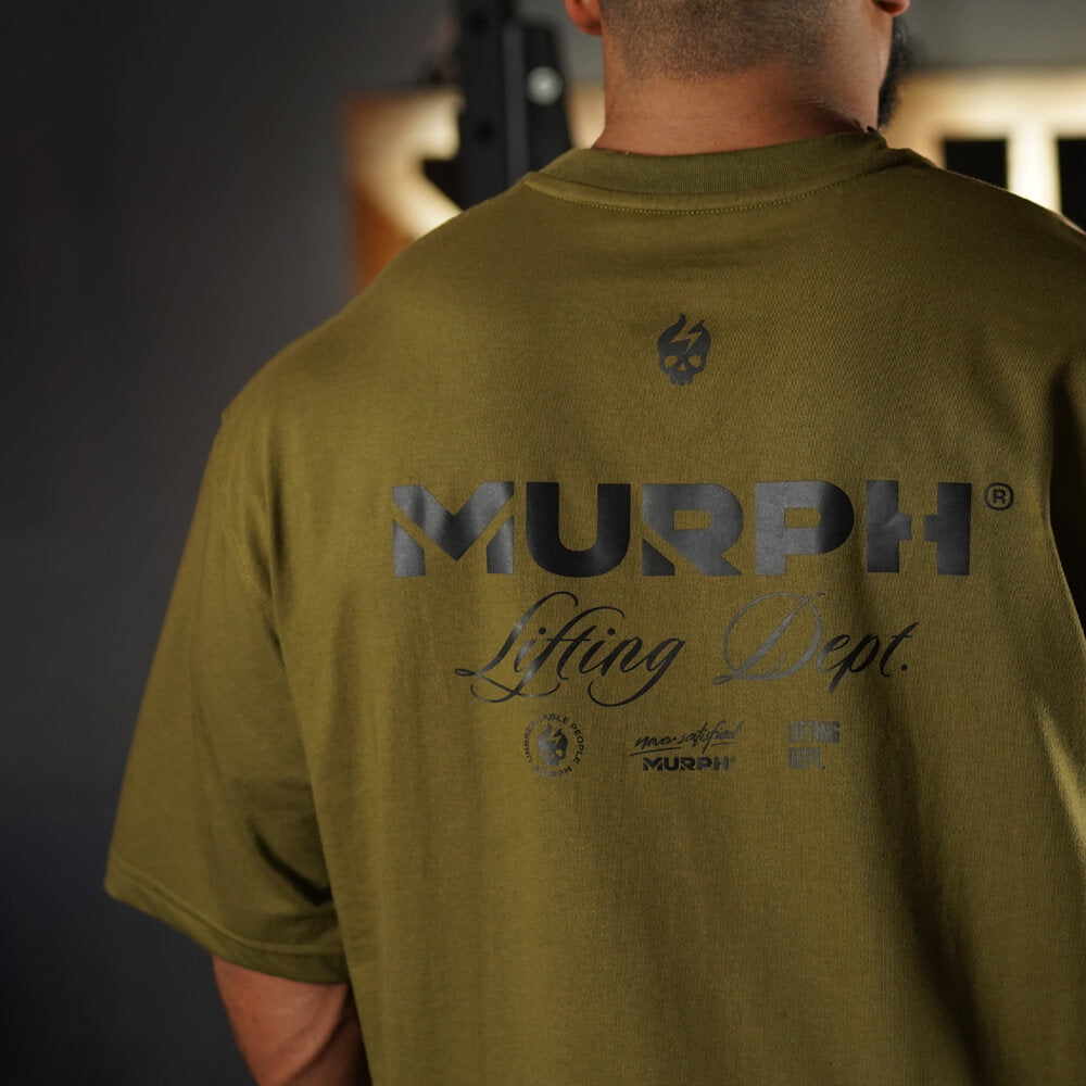 Polera Oversize Premium Lifting Dept - Tactical Green