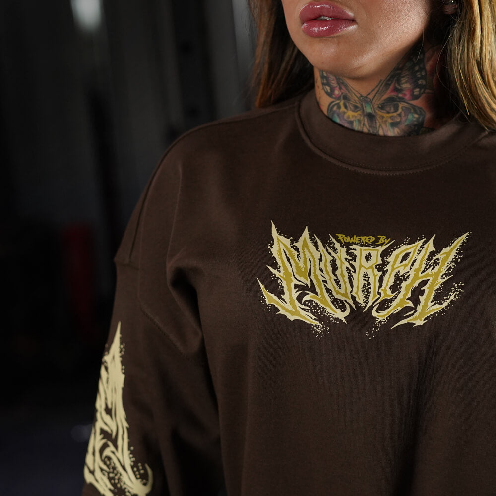 Polera Oversize ICON Sinister Logo - Chocolate