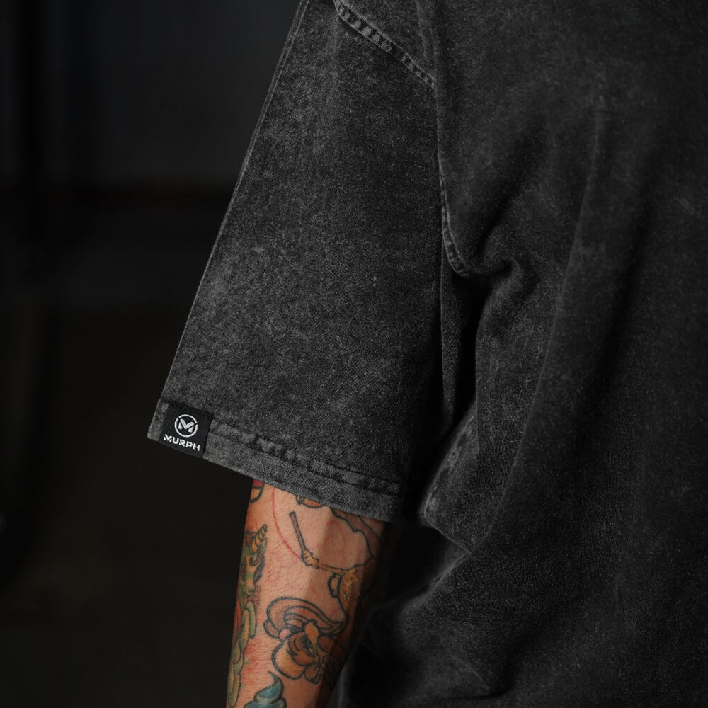 Polera Oversize Premium Circular Logo - Acid Black