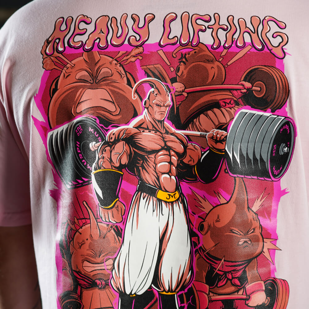 Polera Oversize - Heavy Lifting Change Lives- Rosado