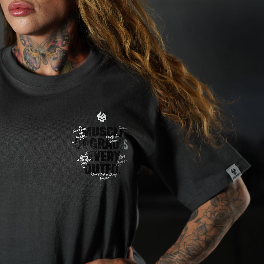 Polera Oversize MUSCLE UPGRADE EVERY OUTFIT - Gris Charcoal