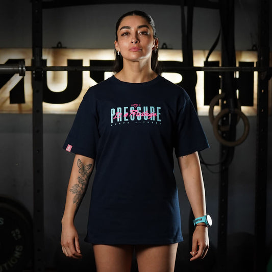 Polera Oversize PRESSURE IS A PRIVILEGE - Navy Blue