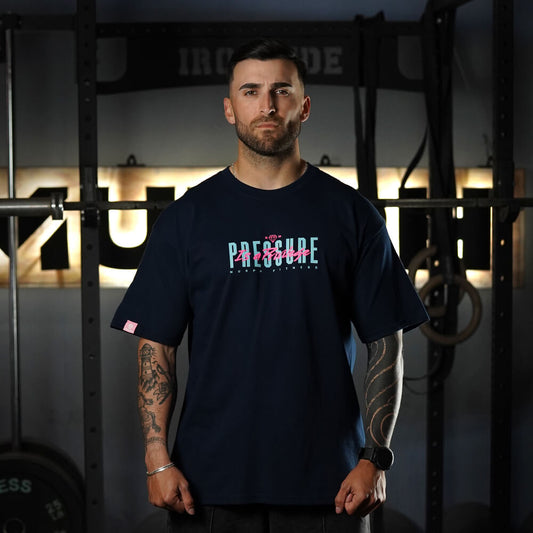 Polera Oversize PRESSURE IS A PRIVILEGE - Navy Blue