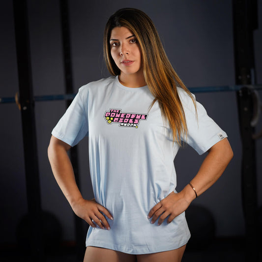 Polera Oversize Powerful Girls - Sky Blue