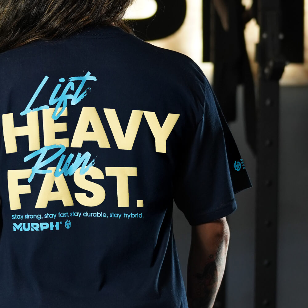Polera Oversize LIFT HEAVY & RUN FAST - Navy Blue