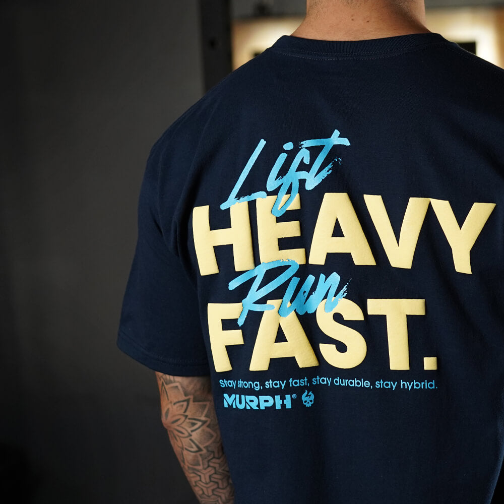 Polera Oversize LIFT HEAVY & RUN FAST - Navy Blue