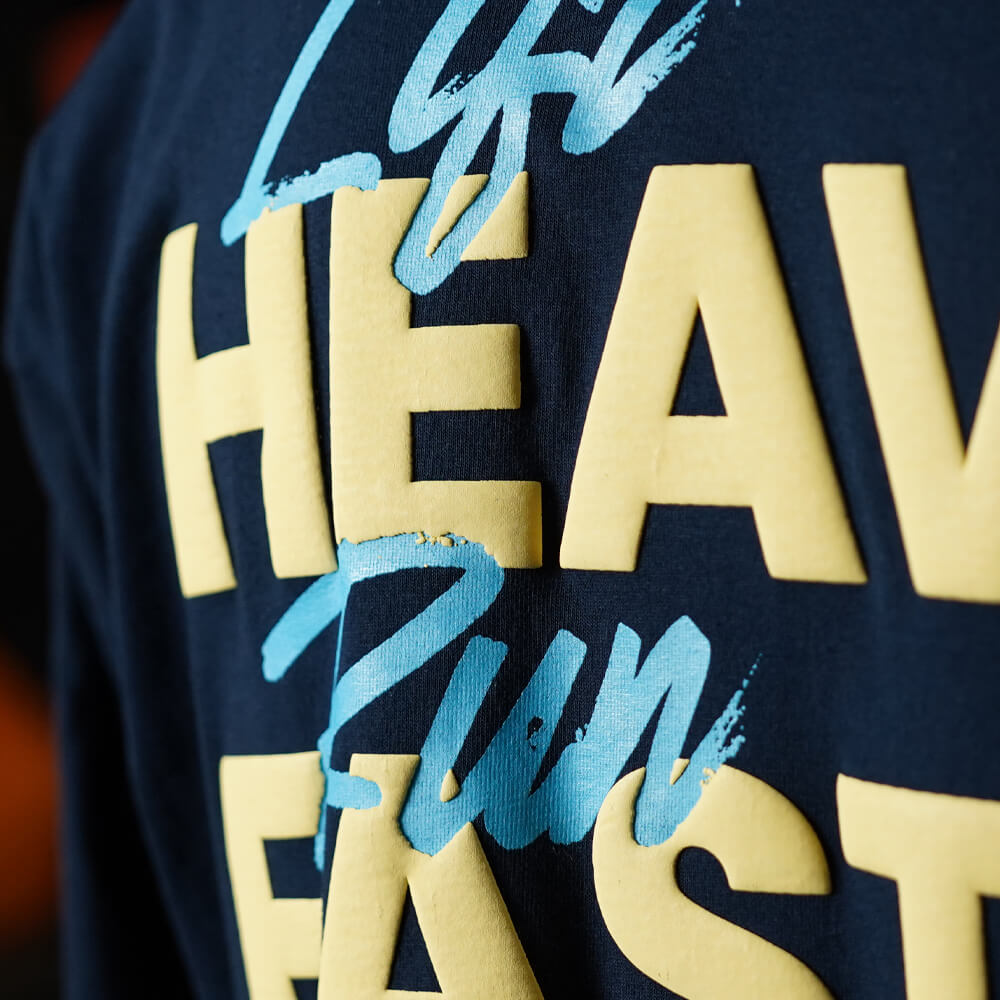 Polera Oversize LIFT HEAVY & RUN FAST - Navy Blue