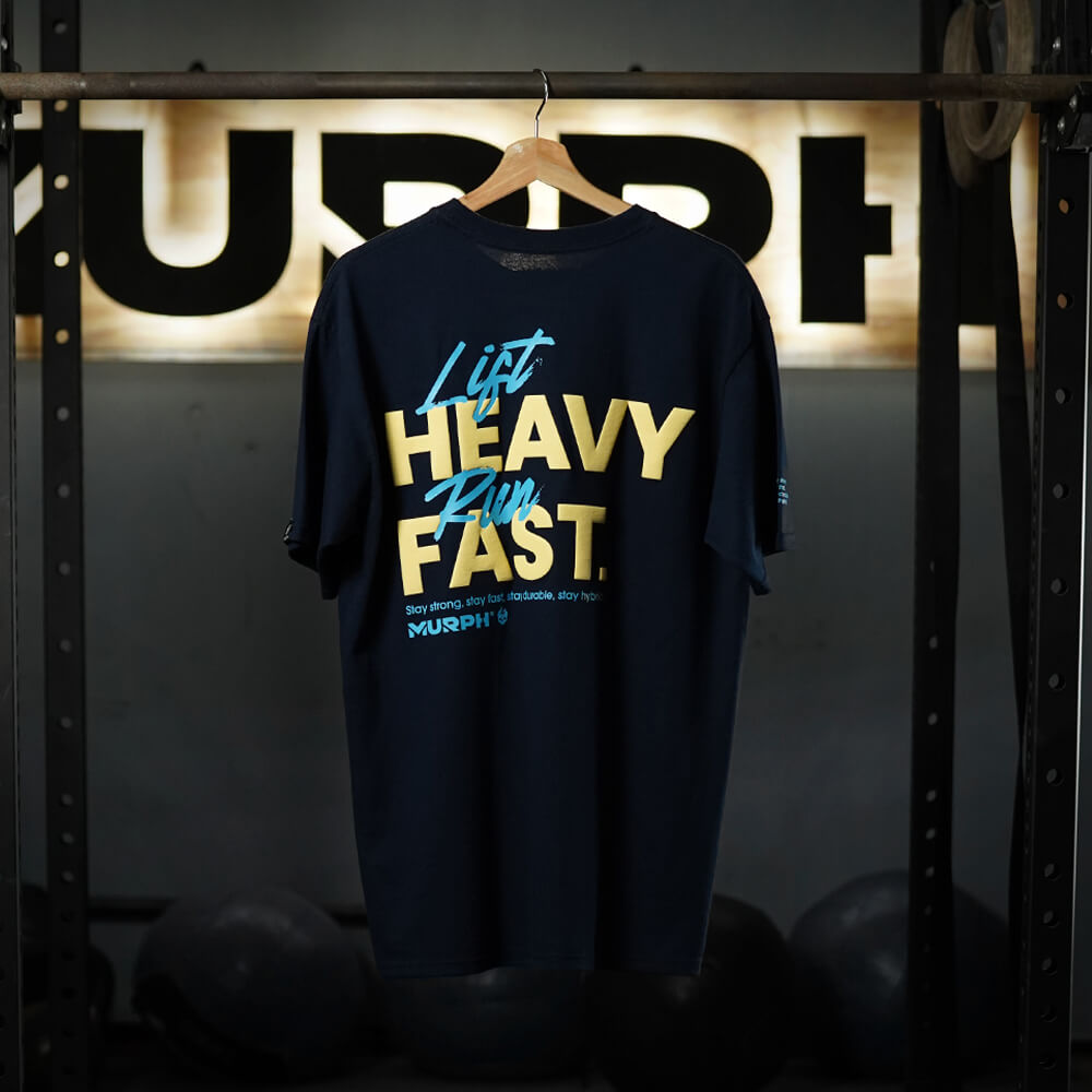 Polera Oversize LIFT HEAVY & RUN FAST - Navy Blue