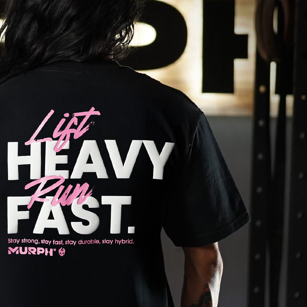 Polera Oversize LIFT HEAVY & RUN FAST - Negro