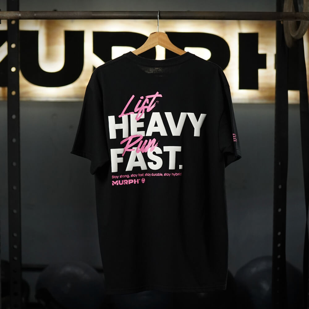 Polera Oversize LIFT HEAVY & RUN FAST - Negro
