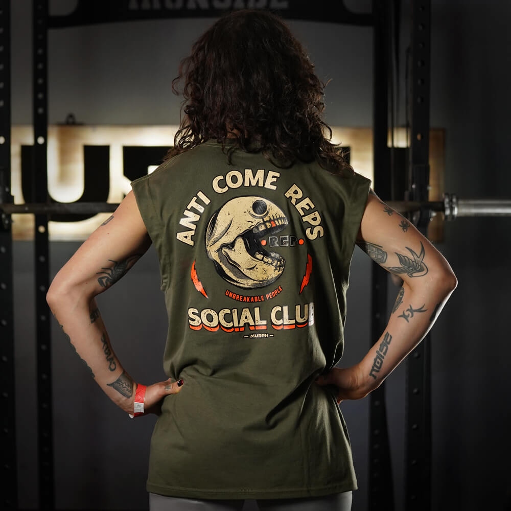 Polera Oversize Sleeveless Anti Come Reps - Verde tactico