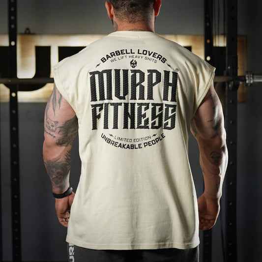 Polera Oversize Sleeveless Barbell Texture - Sweet Cream