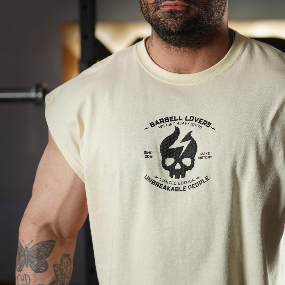Polera Oversize Sleeveless Barbell Texture - Sweet Cream