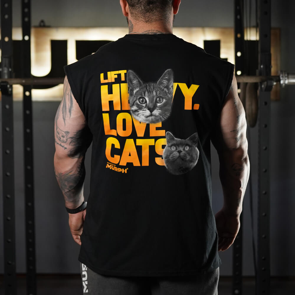 Polera Oversize Sleeveless Lift and Cats - Negro