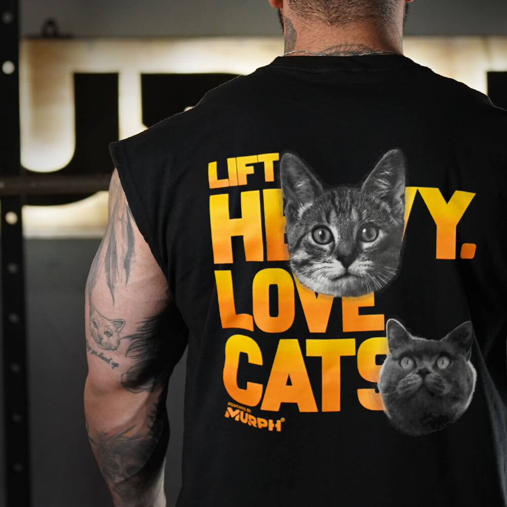 Polera Oversize Sleeveless Lift and Cats - Negro