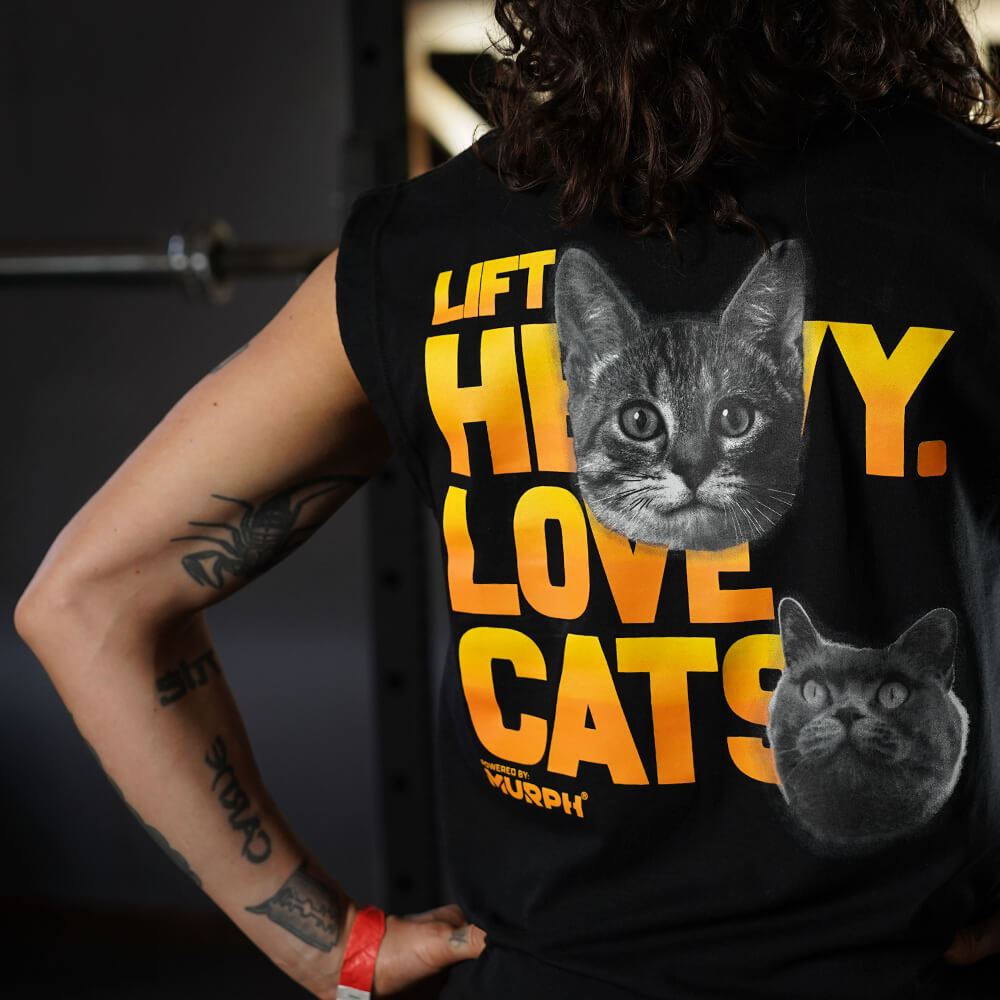 Polera Oversize Sleeveless Lift and Cats - Negro