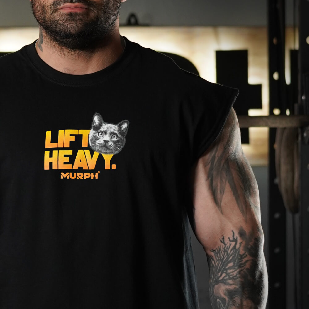 Polera Oversize Sleeveless Lift and Cats - Negro