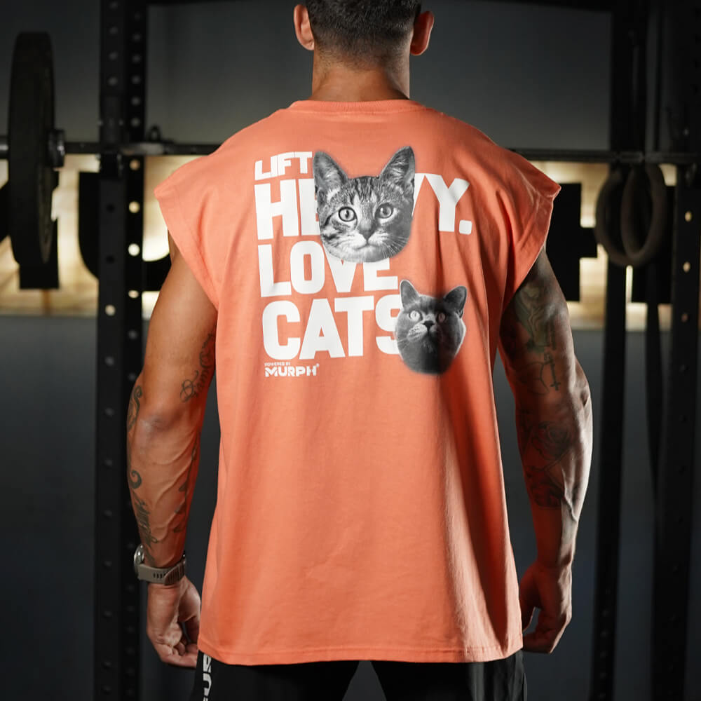 Polera Oversize Sleeveless Lift and Cats - Salmón