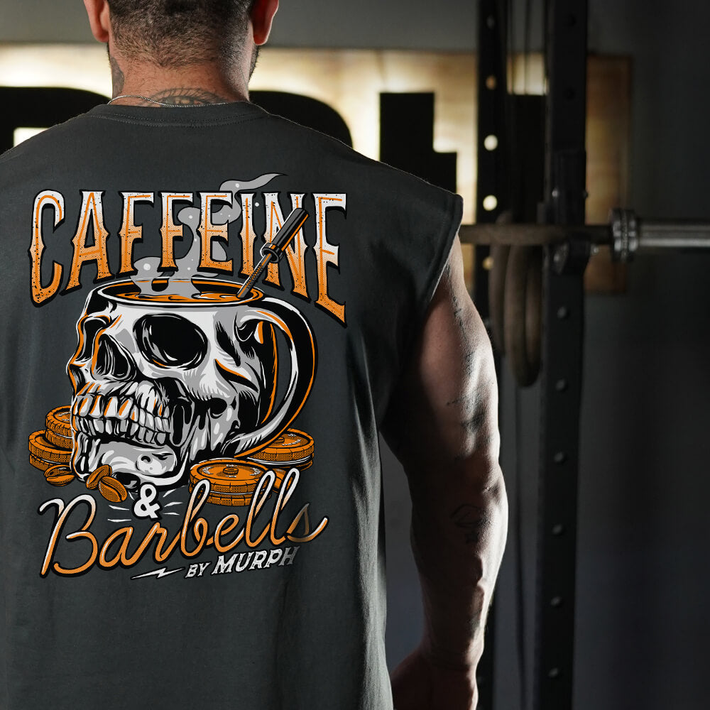 Polera Oversize Sleeveless Caffeine & Barbells - Gris Charcoal