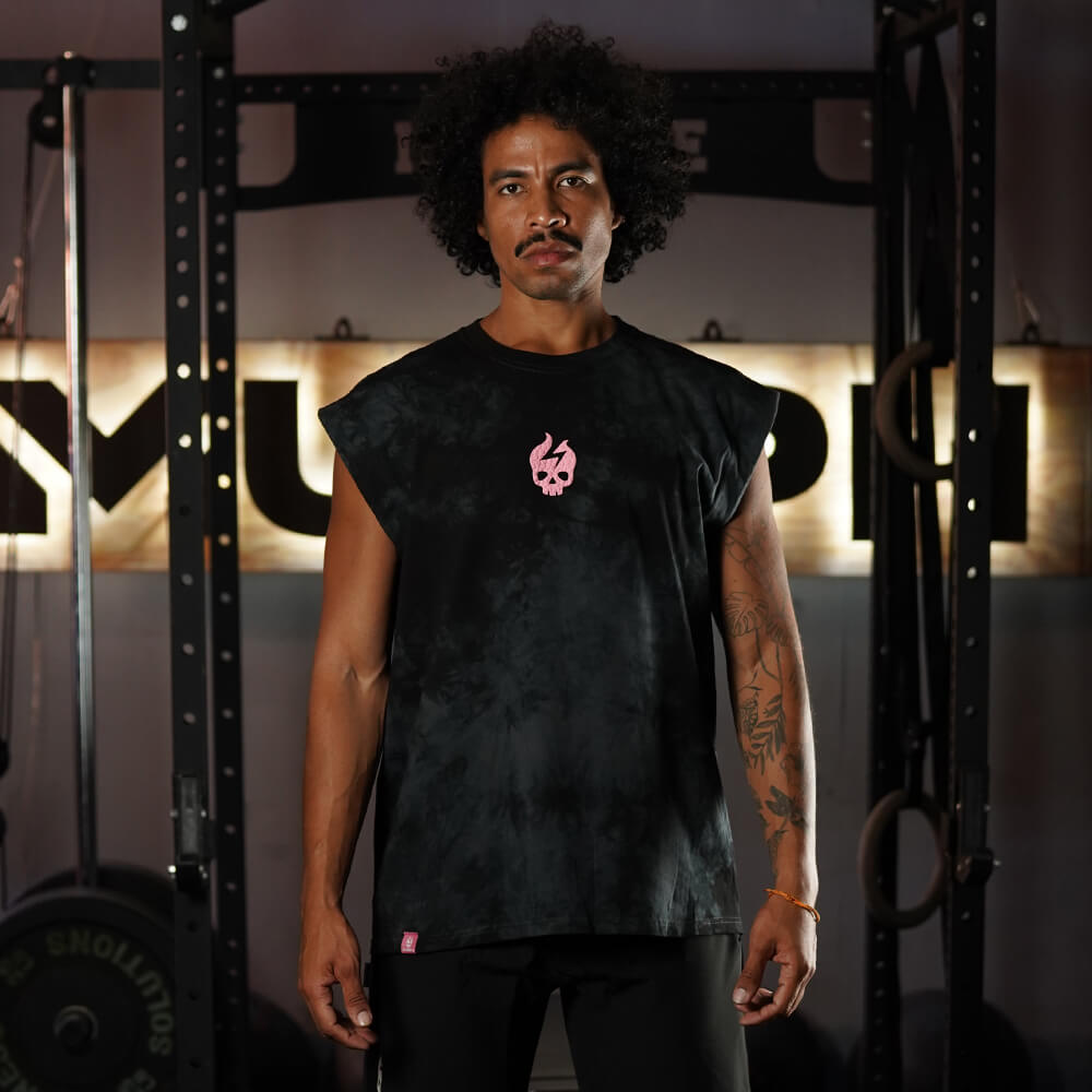 Polera Oversize Sleeveless Lifting Dept - Black Storm