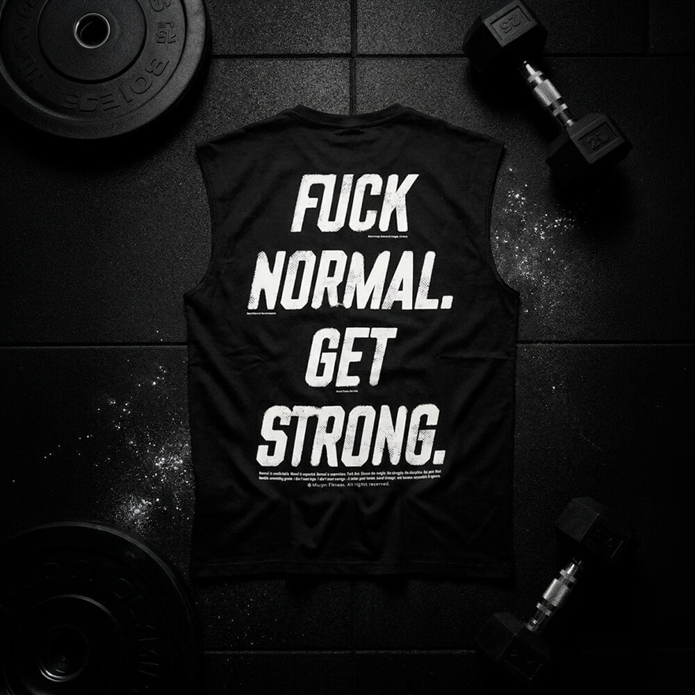 Polera Oversize Sleeveless FUCK NORMAL - Negro