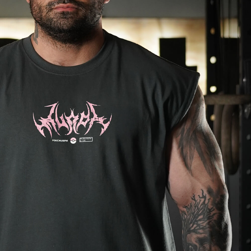 Polera Oversize Sleeveless Gymgar - Gris Charcoal