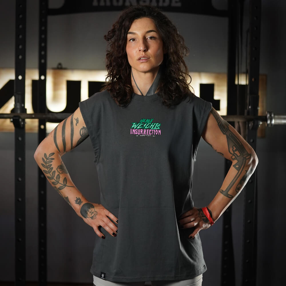 Polera Oversize Sleeveless Insurrection - Gris Charcoal