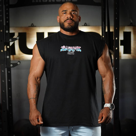 Polera Oversize Sleeveless MewTough - Negro