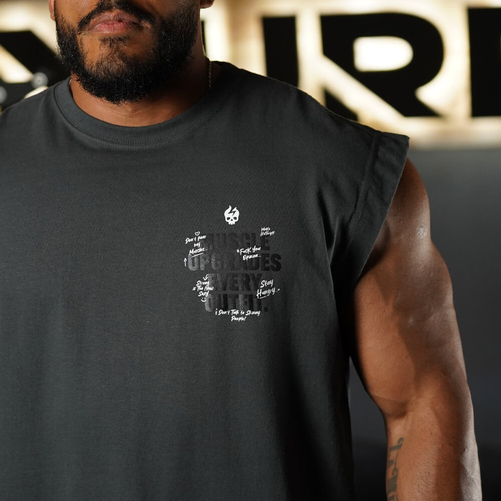 Polera Oversize Sleeveless MUSCLE UPGRADE EVERY OUTFIT - Gris Charcoal