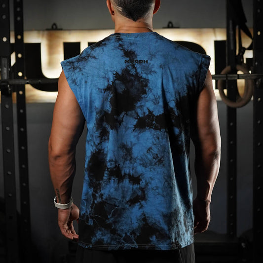 Polera Oversize Sleeveless Skull logo - Blue Storm