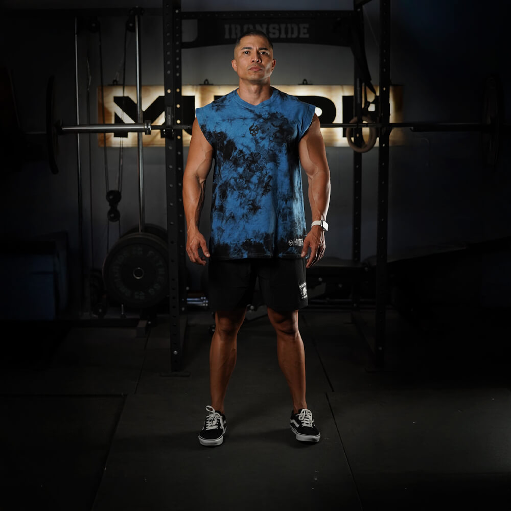 Polera Oversize Sleeveless Skull logo - Blue Storm