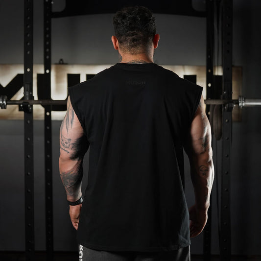 Polera Oversize Sleeveless Skull logo - Total Black