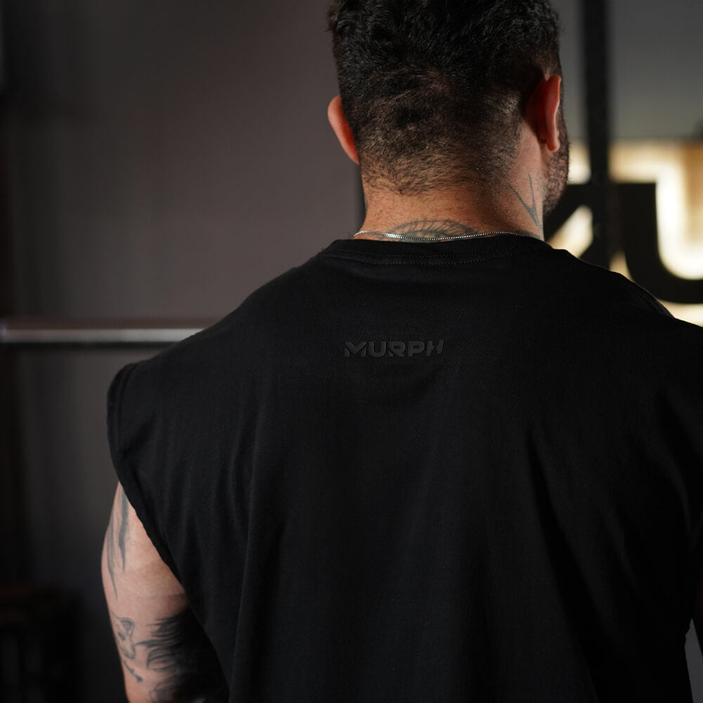Polera Oversize Sleeveless Skull logo - Total Black