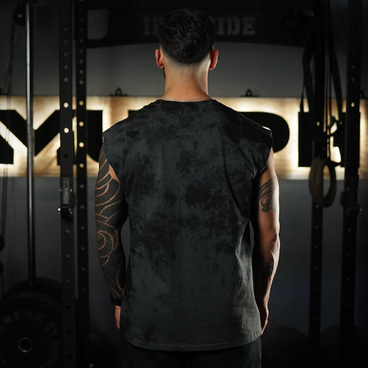 Polera Oversize Sleeveless Skull logo - Black Storm