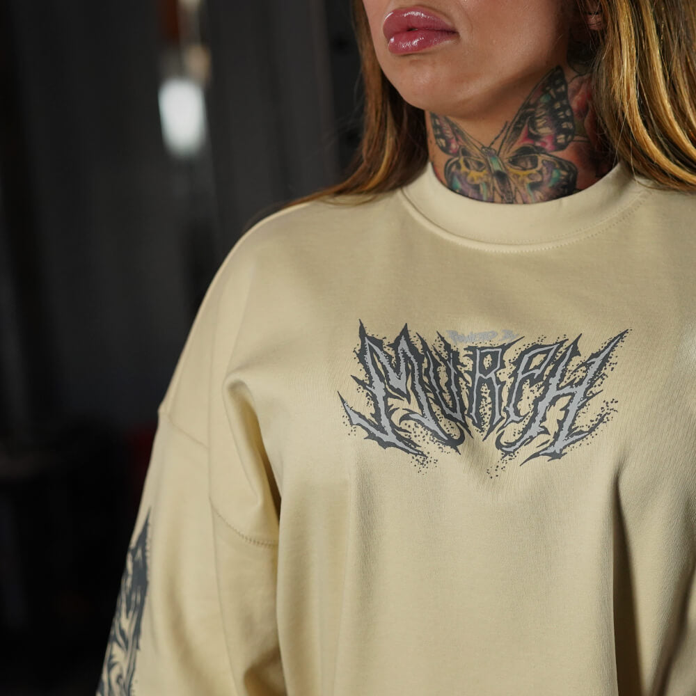 Polera Oversize ICON Sinister Logo - Sweet Cream