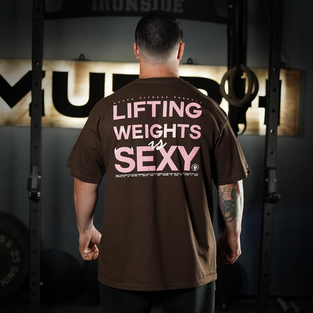 Polera Oversize Lifting Weights Is SEXY - Chocolate
