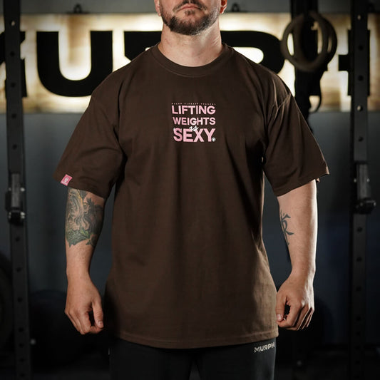 Polera Oversize Lifting Weights Is SEXY - Chocolate