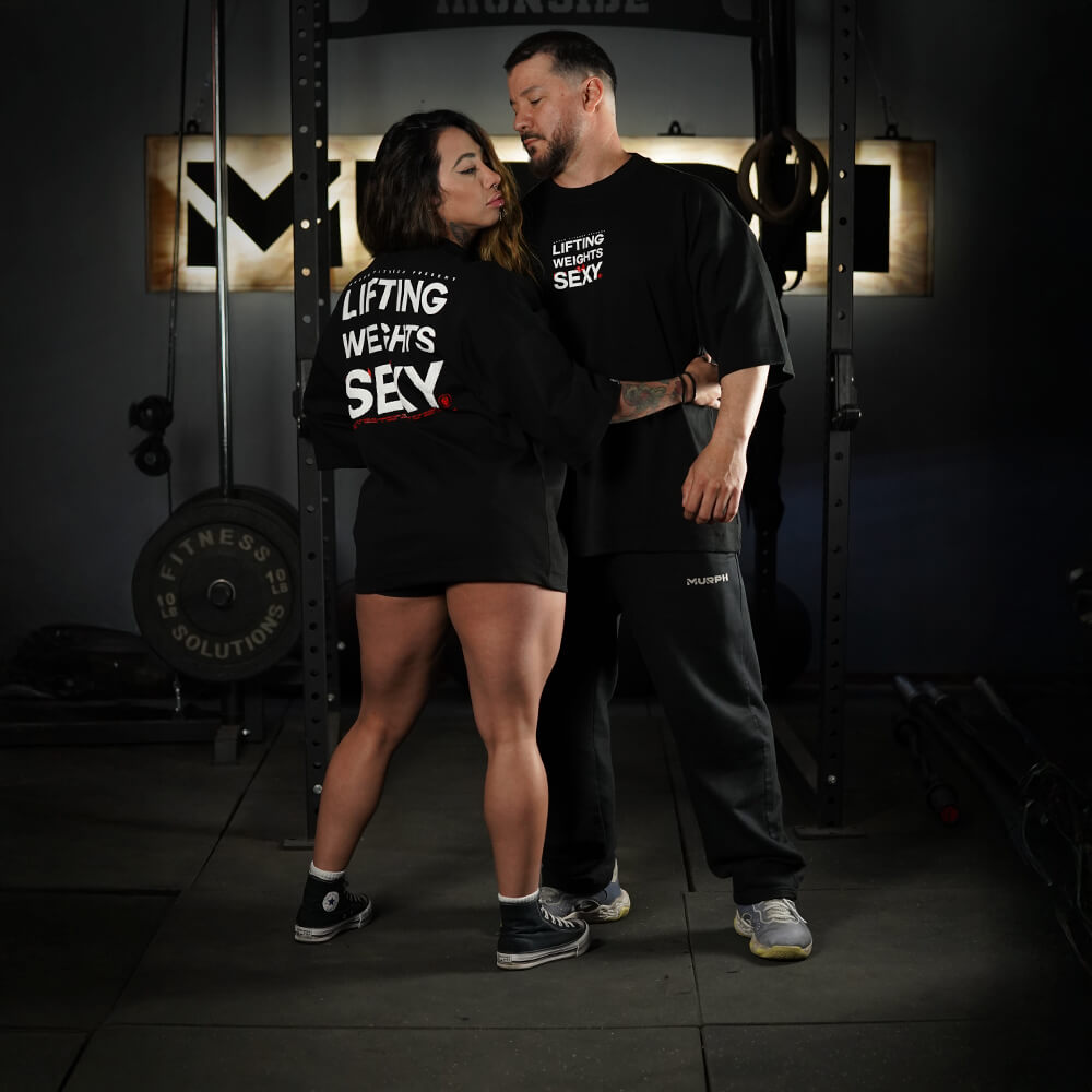 Polera Oversize Lifting Weights Is SEXY - Negro
