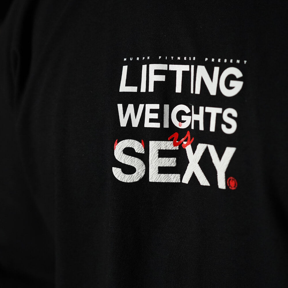 Polera Oversize Lifting Weights Is SEXY - Negro