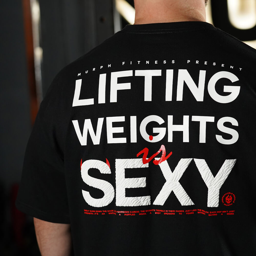 Polera Oversize Lifting Weights Is SEXY - Negro