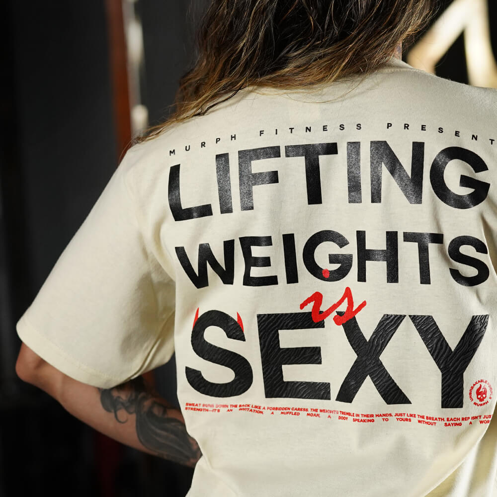 Polera Oversize Lifting Weights Is SEXY - Sweet Cream