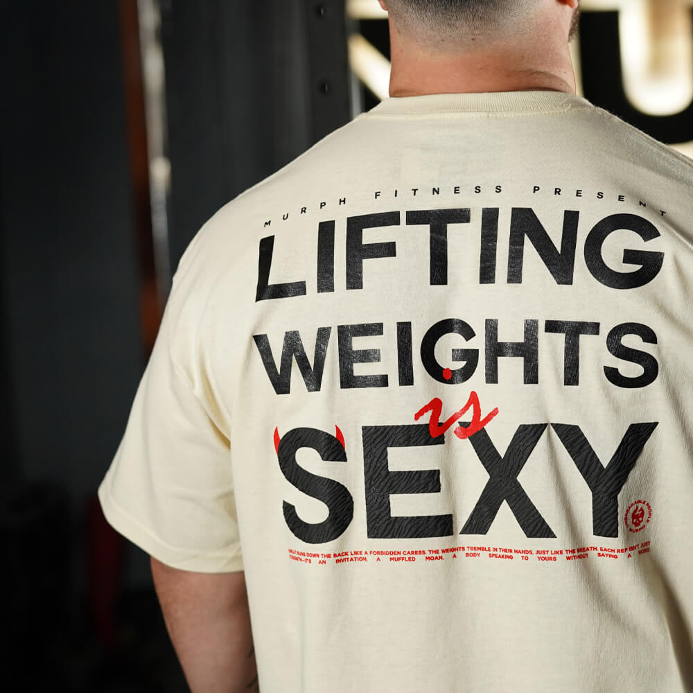Polera Oversize Lifting Weights Is SEXY - Sweet Cream