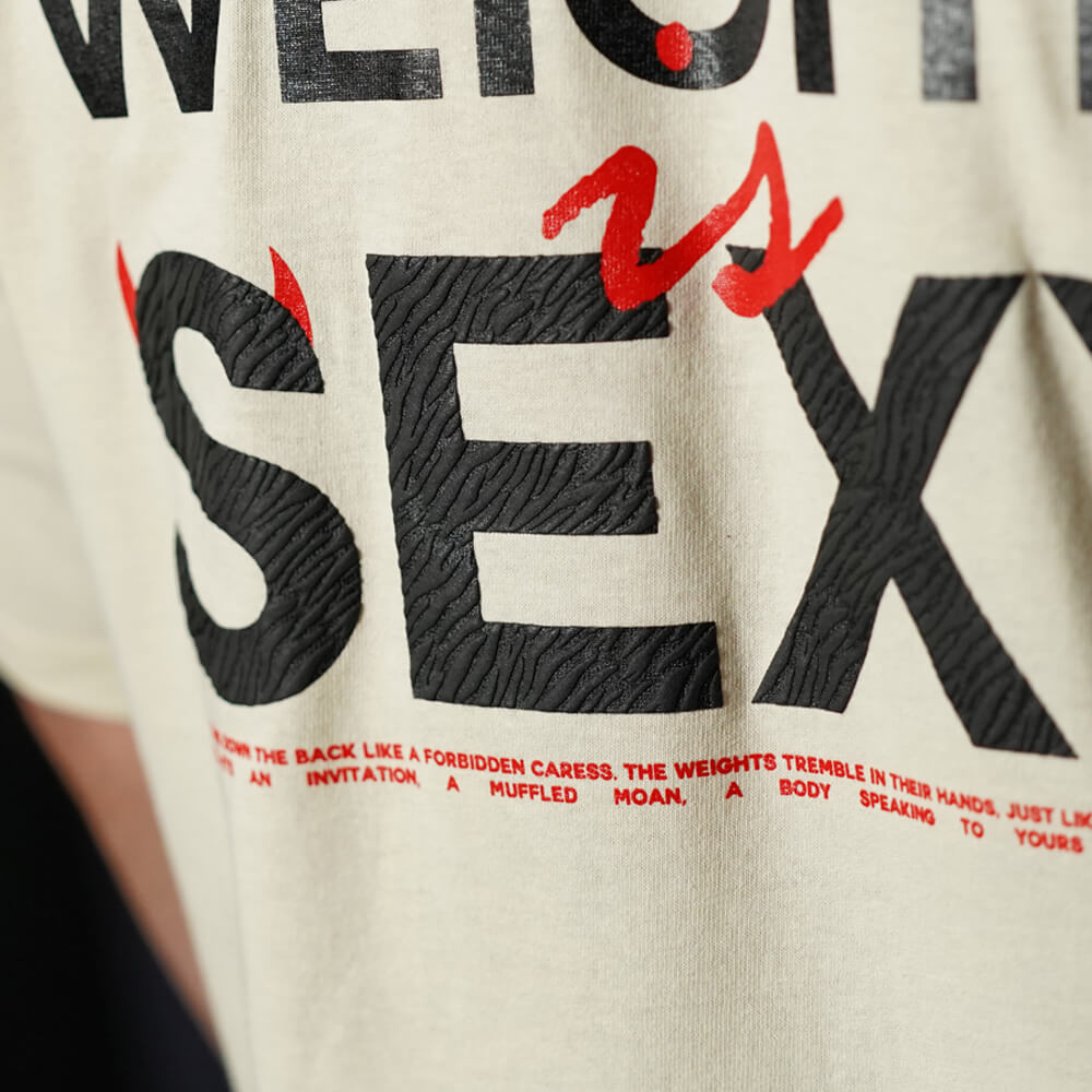 Polera Oversize Lifting Weights Is SEXY - Sweet Cream